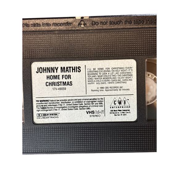Johnny Mathis Home for Christmas VHS Tape 1990 Holiday Music Classic - Picture 8 of 8